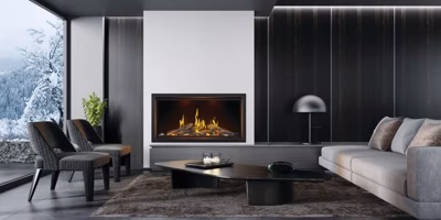 Tall Linear Vector™ with Luminous Logs
