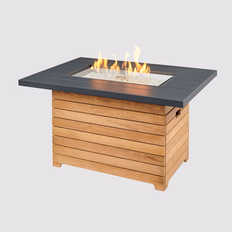 Darien Rectangular Gas Fire Pit Table