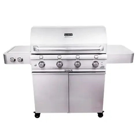 Stainless 670 LP 4-Burner Grill w/Dual Ring Side Burner